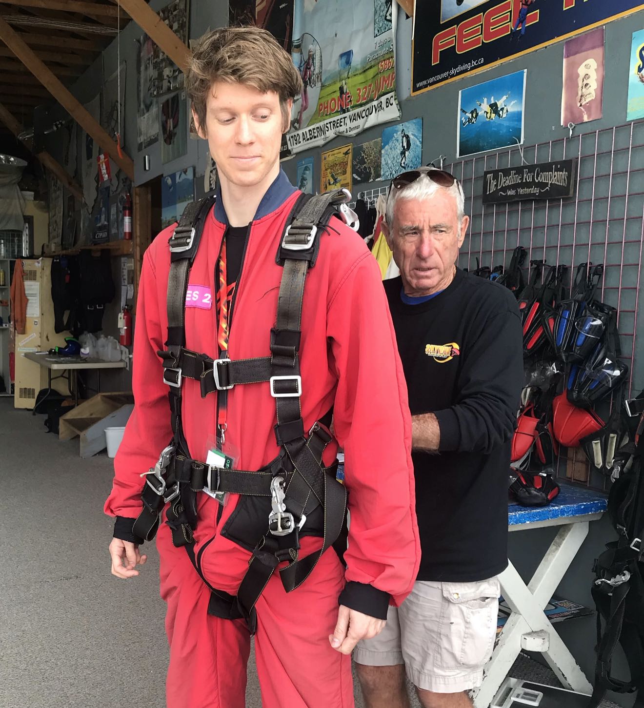 Skydiving suit up