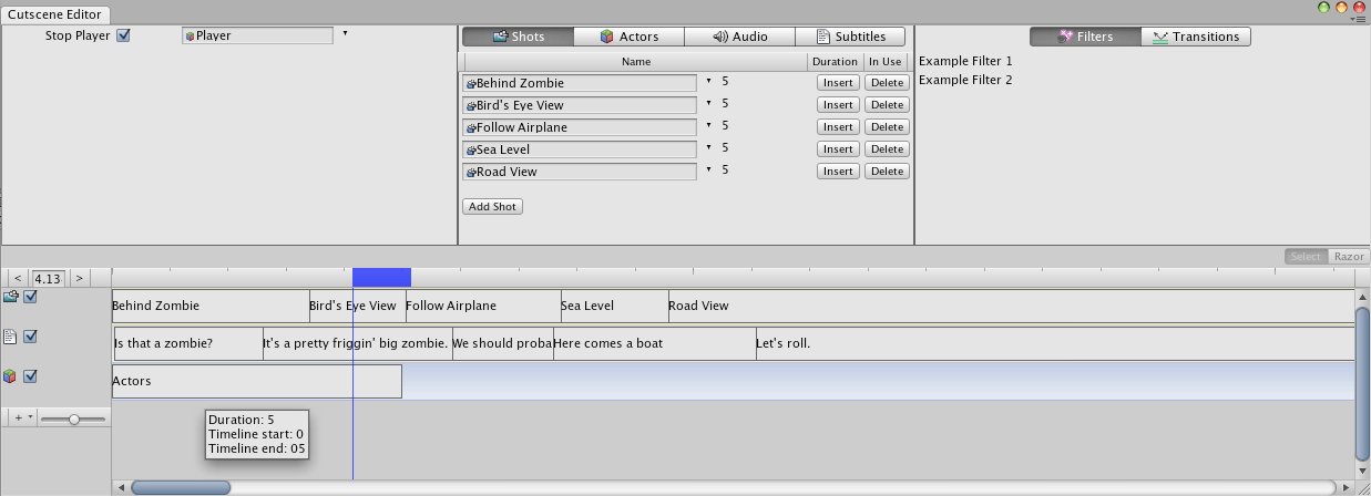 Cutscene Editor screenshot