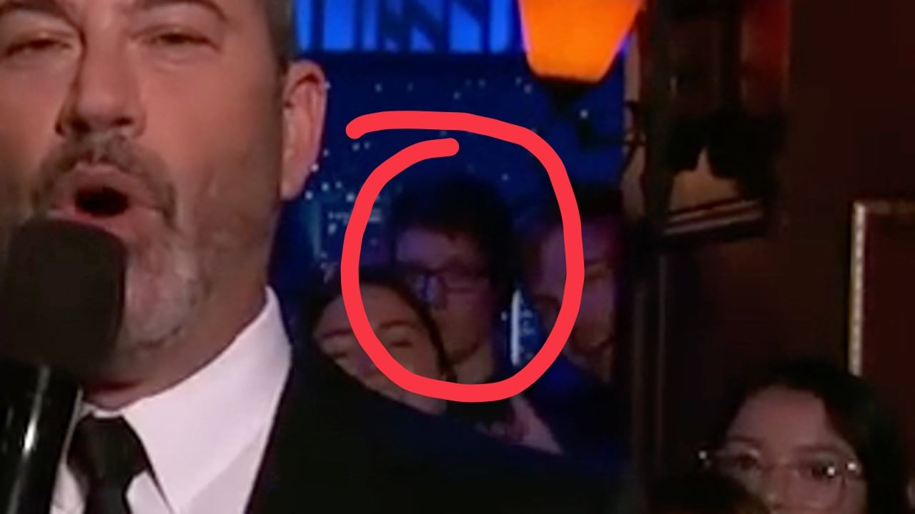 Me on Jimmy Kimmel Live, zoomed in and highlighted