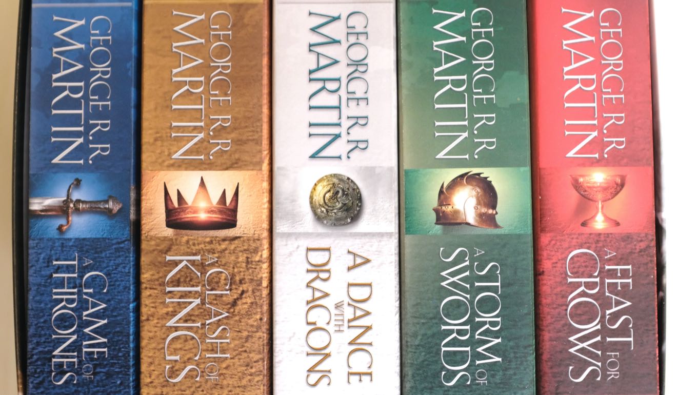 A Song of Ice and Fire book spines